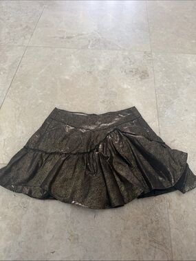 Shimmery Black Tiered Circle Skirt